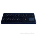 Rugged backlit USB keyboard For military , black metal keyb